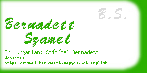 bernadett szamel business card